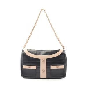 Chanel Girl Chocobar Shoulder Bag Leather Black Pink